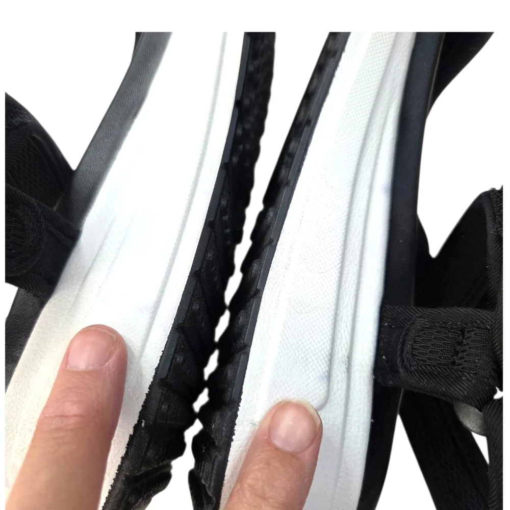 Esprit Y2K Sporty Platform Sandals Womens 9 Black White Ankle Strap Open Toe